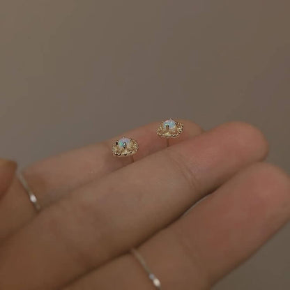 Delicate Vintage Opal Rhombic Earrings