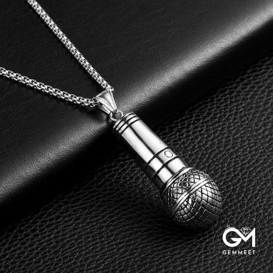 Creative Stainless Steel Microphone Necklace