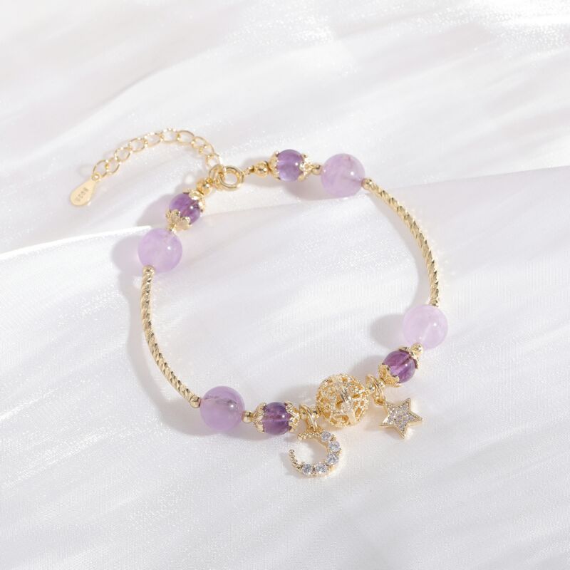 Simple Lavender Crystal Amethyst Bracelet