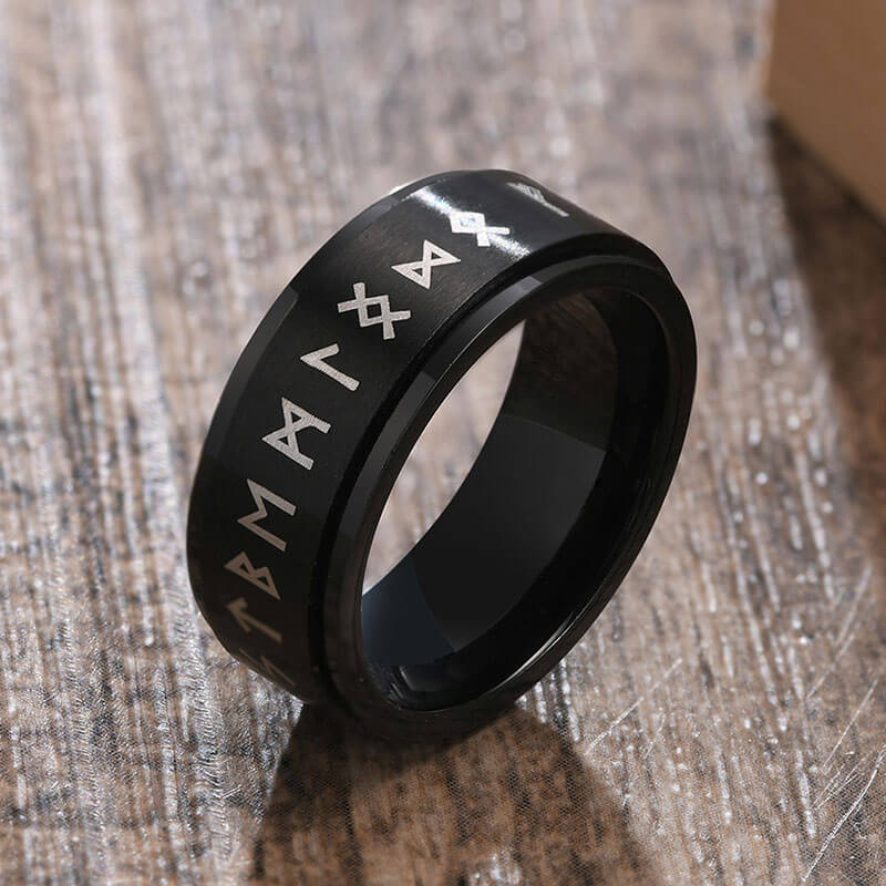 Minimalism Viking Symbol Rotatable Ring