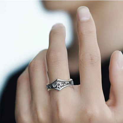 Simple Six-Pointed Star Open Ring