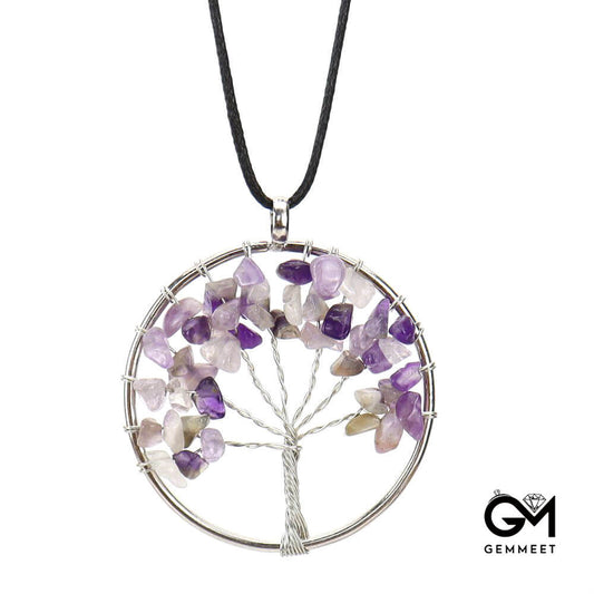 Simple Crystal Tree of Life Necklace