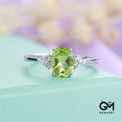 Peridot Four Prong Adjustable Ring