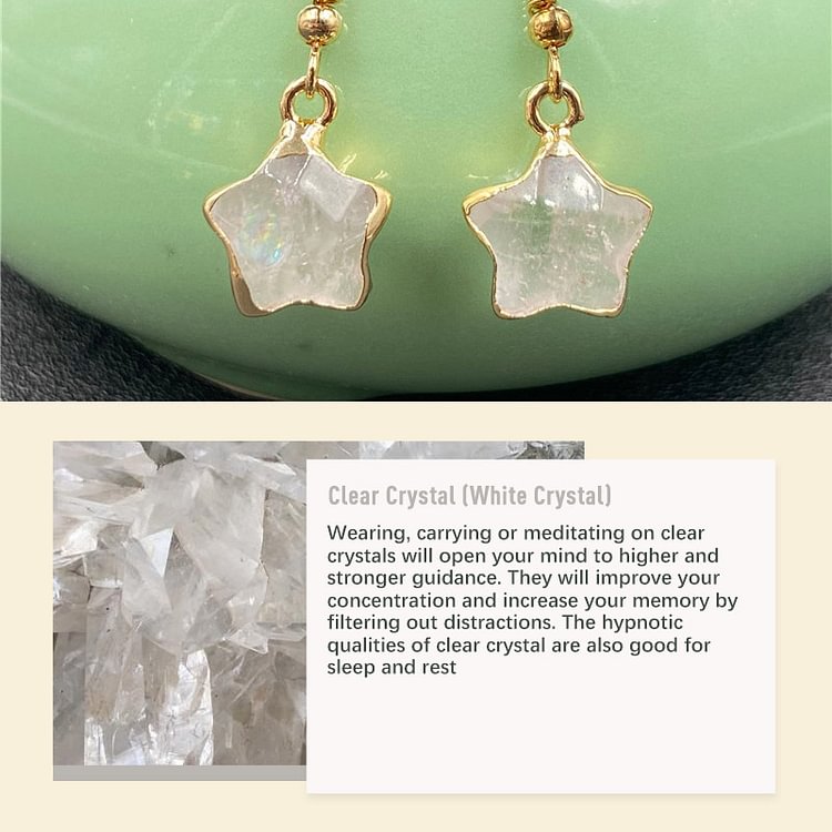 Natural Crystal Stone Earrings