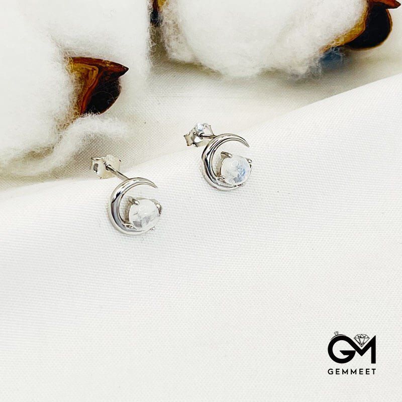 Sterling Silver S925  Moonstone Earrings