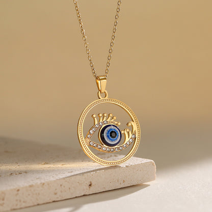 Evil Eye Hollow Pendants Necklace