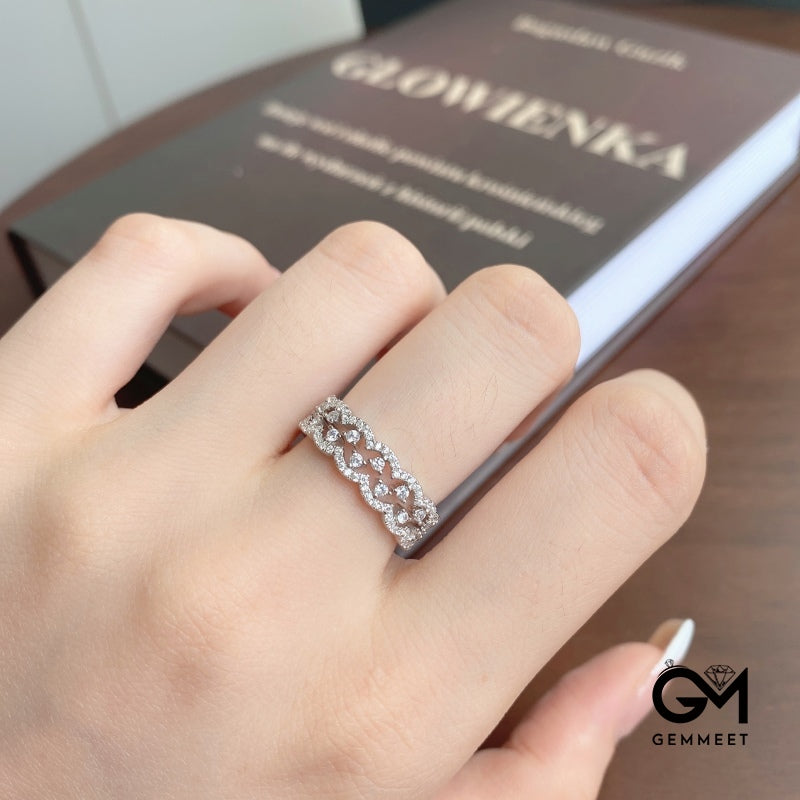 S925 Pure Silver Simple Round Zircon Ring