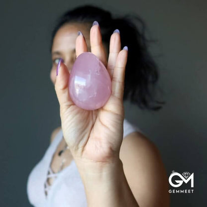 Easter Rose Quartz Dancing Star Crystal Egg