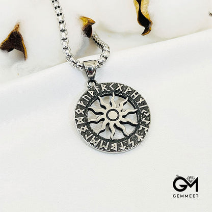 Simple Vintage Sun Wheel Flower Necklace