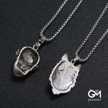 Domineering Simple Alloy Wolf Head Men's Skull Necklace