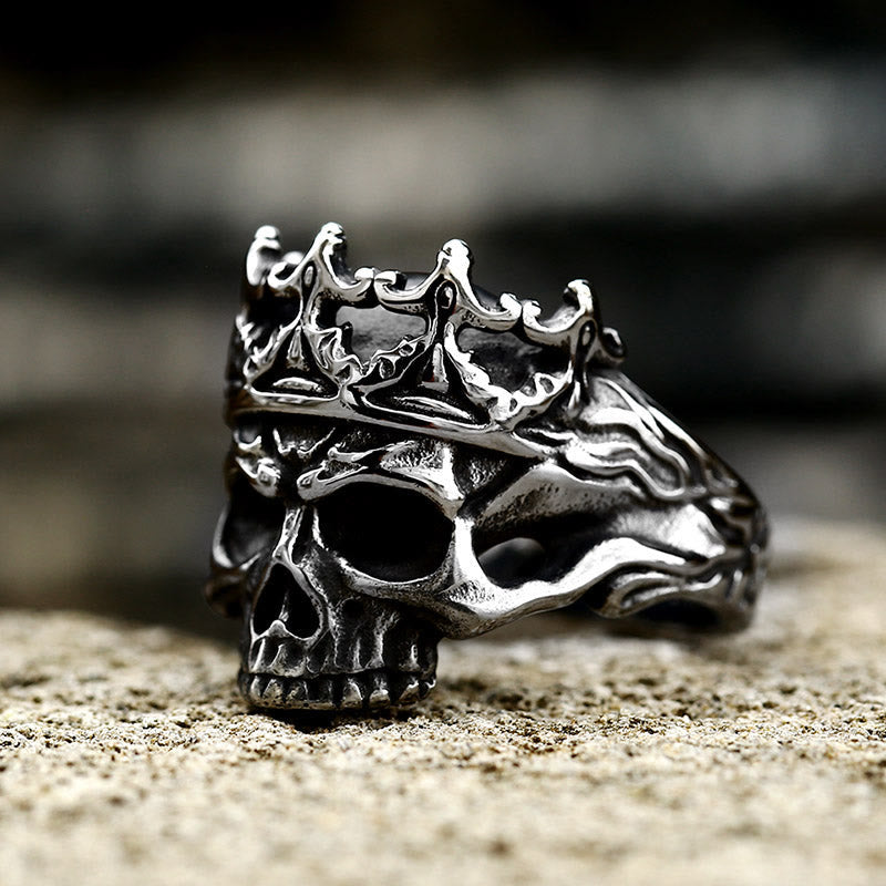 Classical Noble Crown Skull Stainless Steel Ring