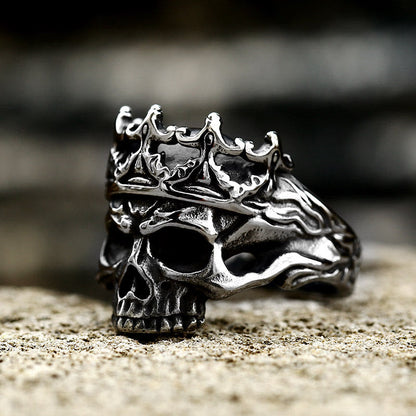 Classical Noble Crown Skull Stainless Steel Ring