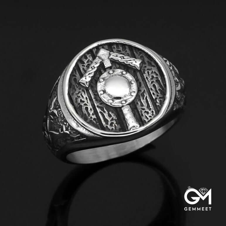 Stainless Steel Hip Hop Wind Shield Symbol Ring