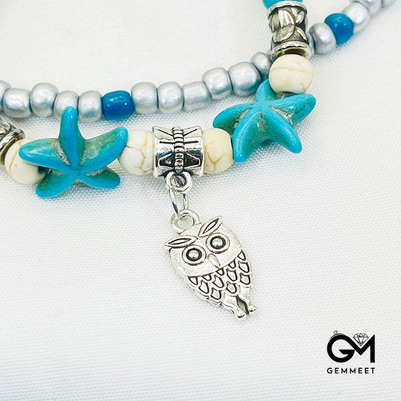 Turquoise Turtle Symbol Owl Bracelet Anklet