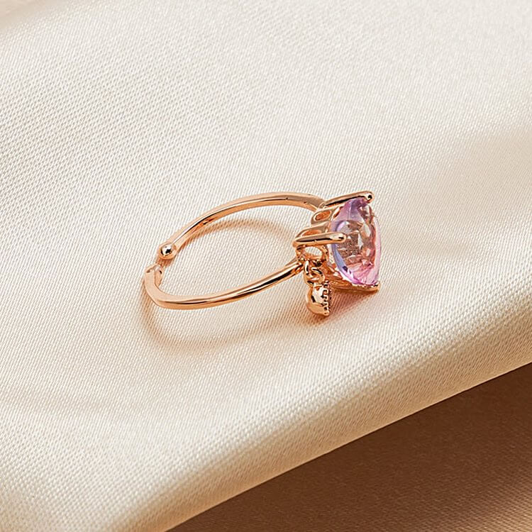 Gradient Crystal Love Heart Versatile Ring