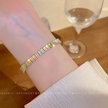 Colored Zircon Adjustable Bracelet