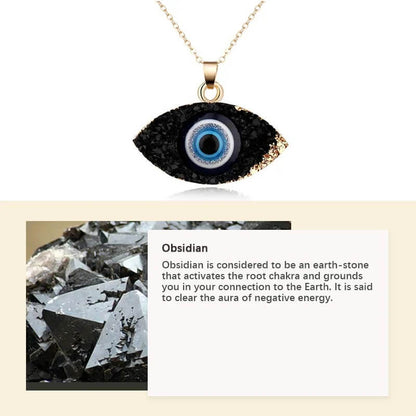 Clear Quartz Evil Eye Energy Necklace