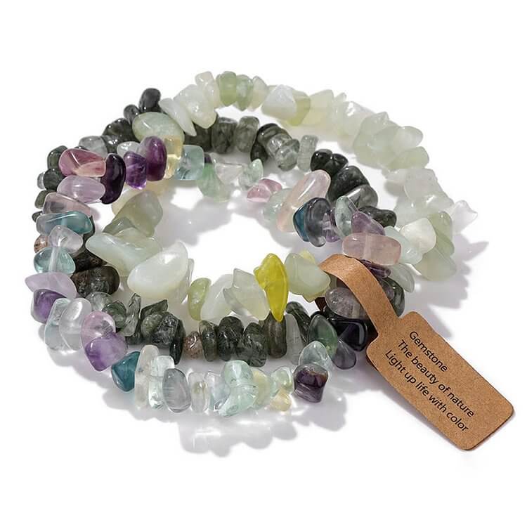 Irregular Crystal Gravel Three Layer Bracelet