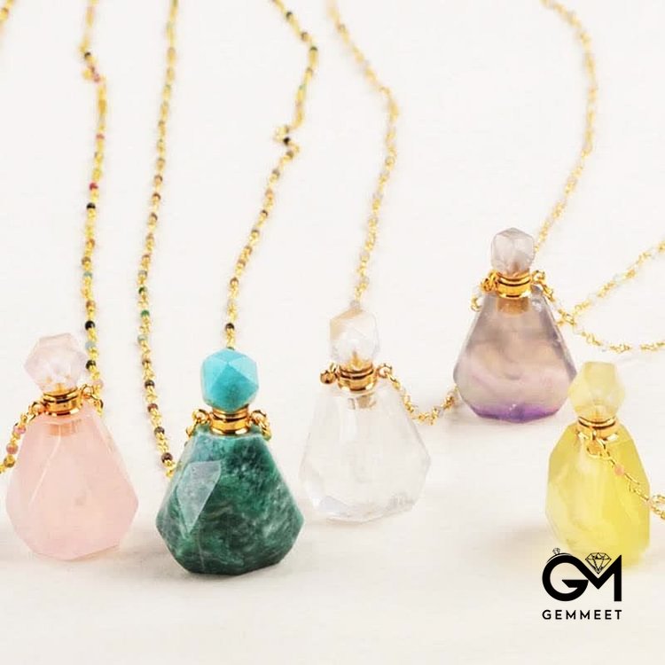 Crystal Perfume Bottle Necklace