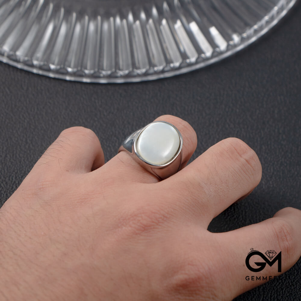 Simple Stainless Steel Shell Ring