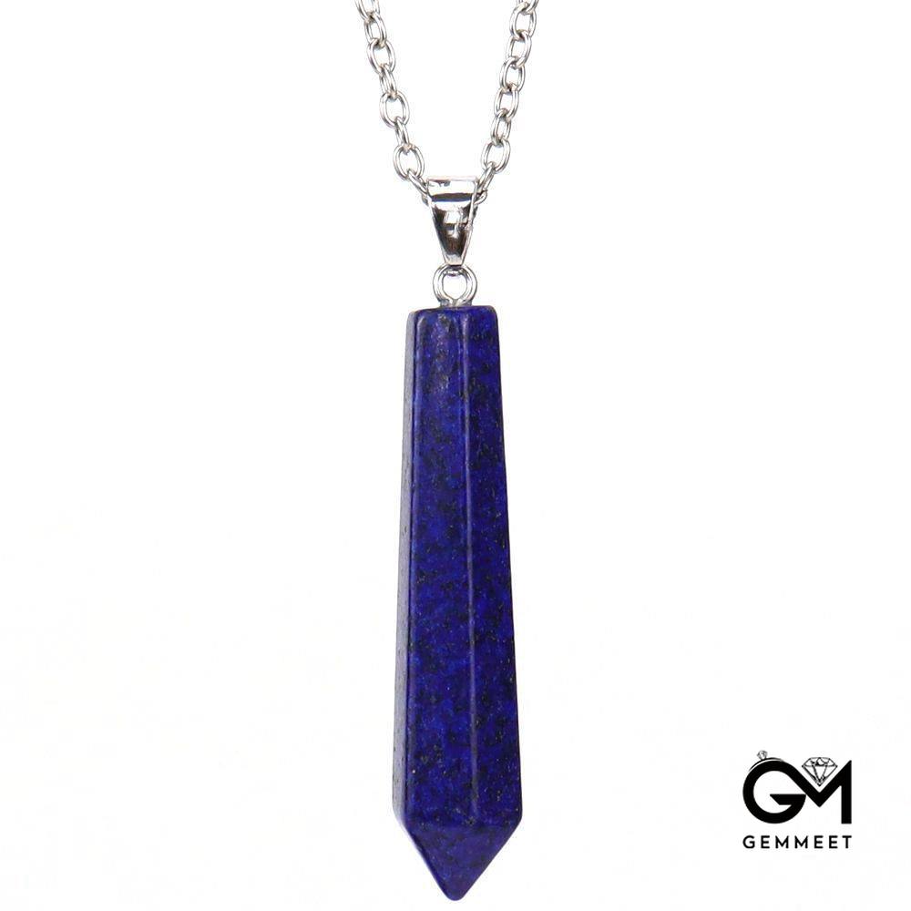 Lapis Lazuli Hexagon Pointy Cone Necklace