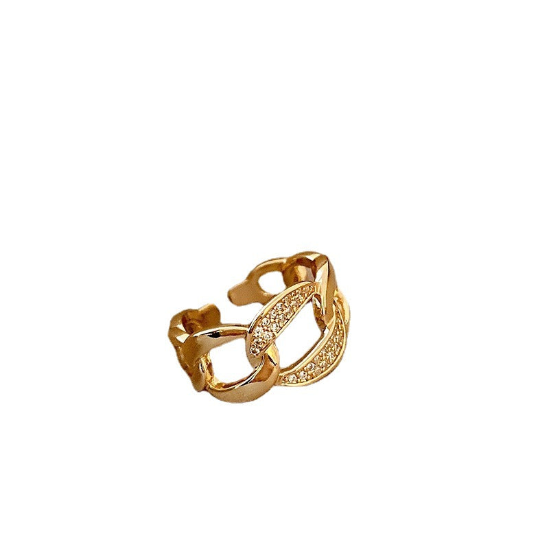 Copper Zircon Opening Adjustable Ring