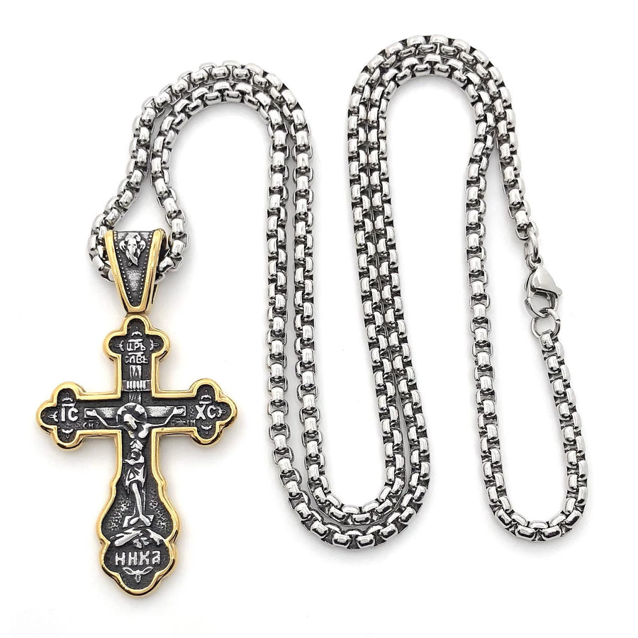 Jesus Cross Men's Stainless Steel Necklace