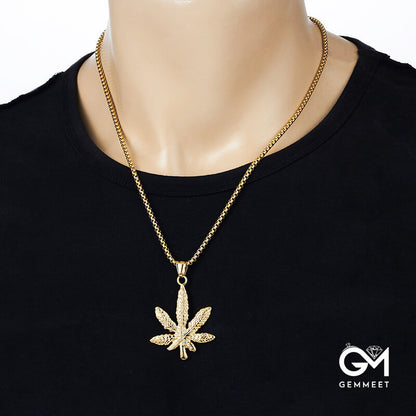 Maple Titanium Steel Hip Hop Necklace