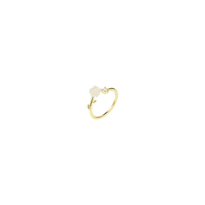 Camellia Fashion Light Luxury Open Ring