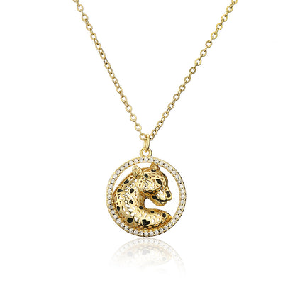 Cute Leopard Hollow Pendant Necklace