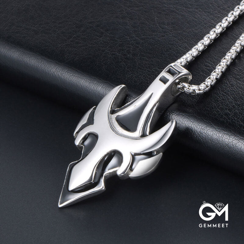 Titanium Steel Wolf Tooth Tiger Tooth Fighter Pendant Necklace