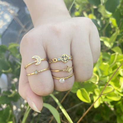 Stars Moon Butterfly Smiley Face Ring