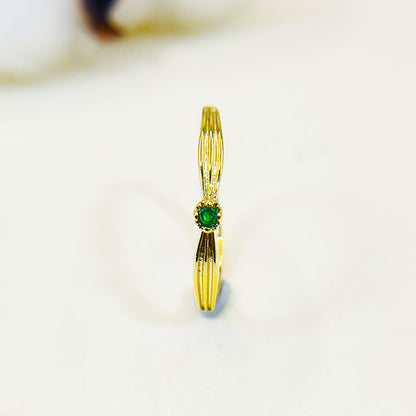 Green Island Inlaid Green Zircon Ring