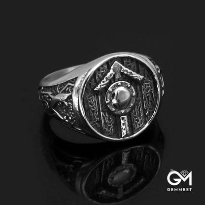 Stainless Steel Hip Hop Wind Shield Symbol Ring