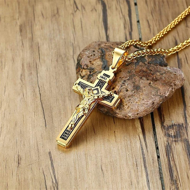 Catholic Jesus Christ Cross Crucifix Necklace