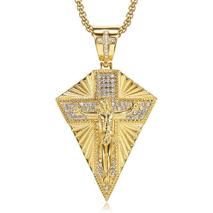 HIPHOP Jewelry Gold-plated Zircon Jesus Pendant