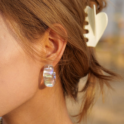 Eco-friendly Color Resin Chunky Earrings