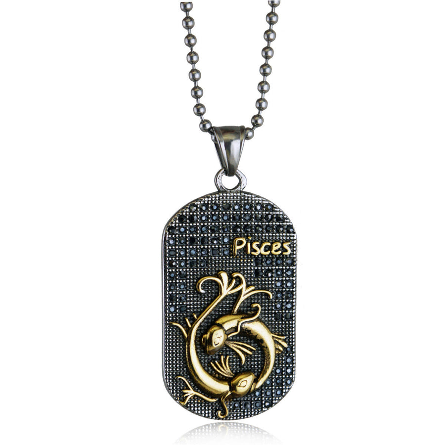 Mens Zodiac 3D Astrology Sign Design Necklace