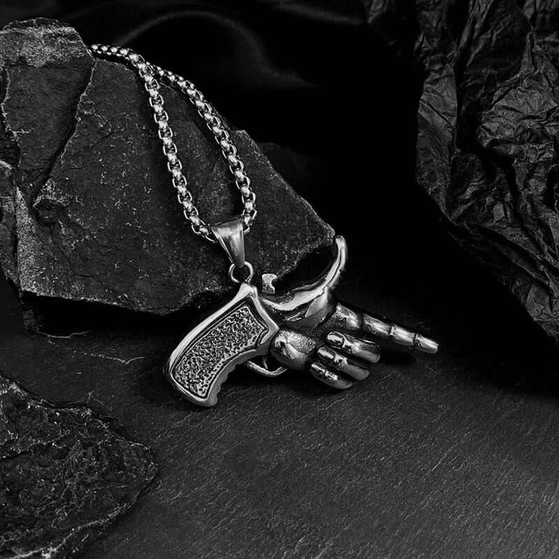 Men's Stainless Steel Pistol Necklace