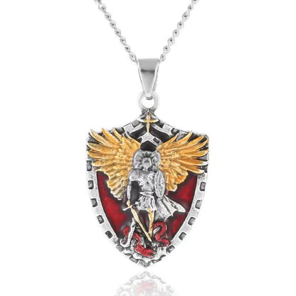 Warrior Guardian Holy Angel Saint Michael Pendant Necklace