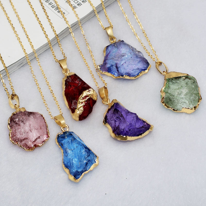 Delicate Natural 5 Colors Stone Irregular Necklace