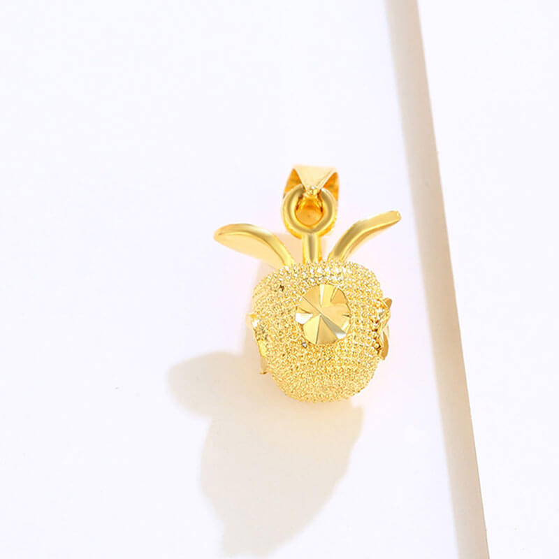 Christmas Apple Gold Plated Alloy Solid Pendant Necklace