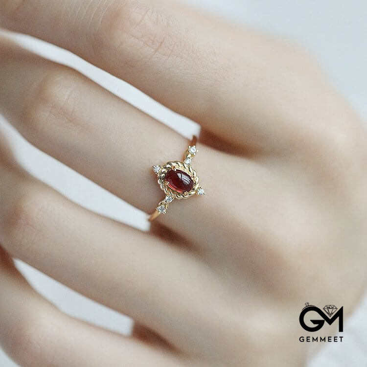 Ruby Quartz S925 Sterling Silver Vintage Ring