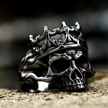 Classical Noble Crown Skull Stainless Steel Ring