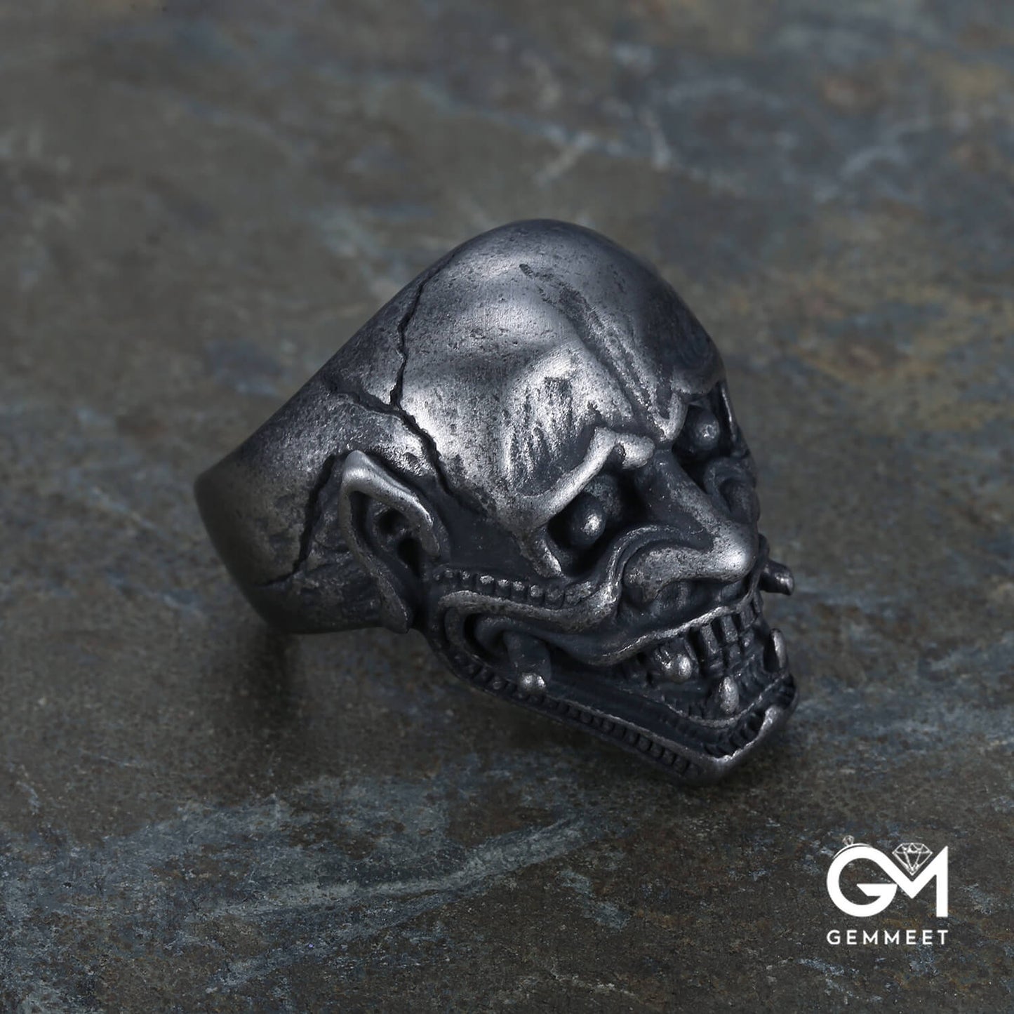 Titanium Steel Men's Skull Vintage Unique Ring