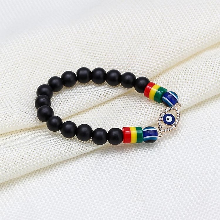 Obsidian Evil Eye Symbol Hamsa Symbol Bracelet