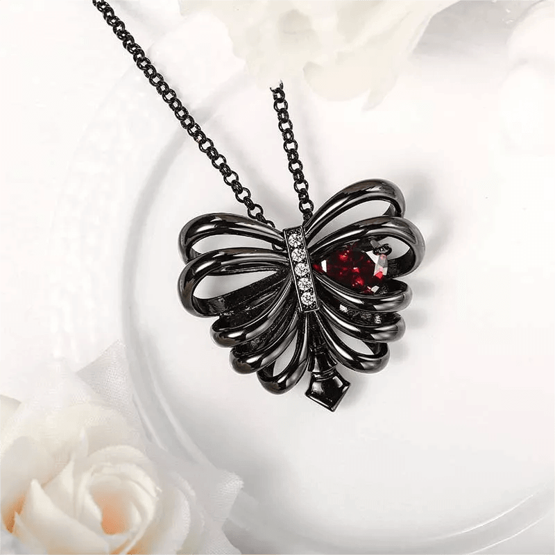 Women's Black Gothic Rib Cage Necklace