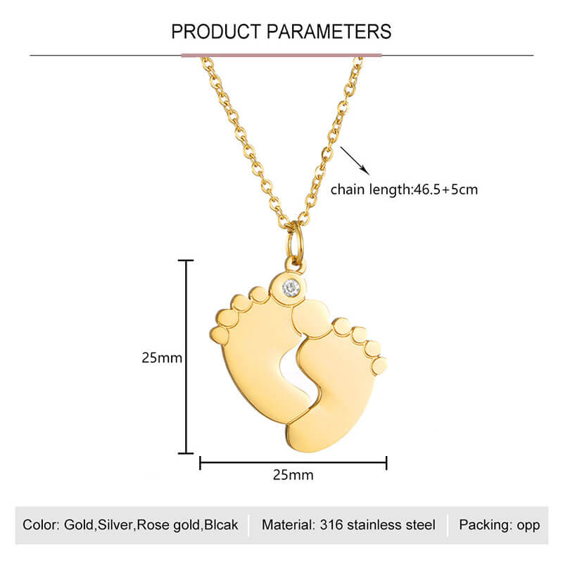 Cute Baby Feet Pendant Chain