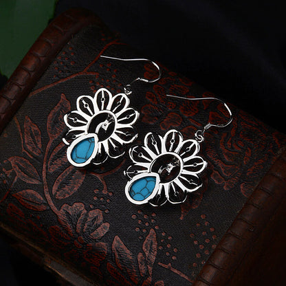 Waterdrop Pear Turquoise Peacock Earrings