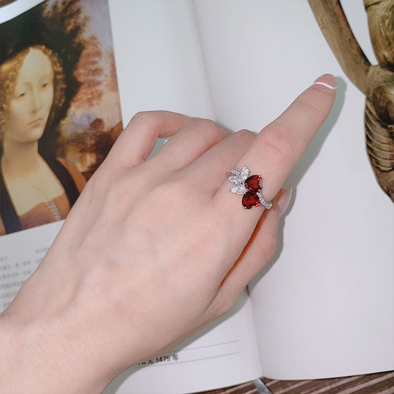 Heart Shape Faxul Garnet Ring